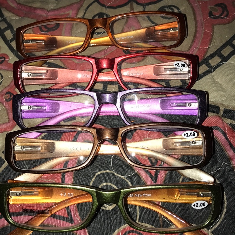 JM glasses 2.00+ 5 pairs